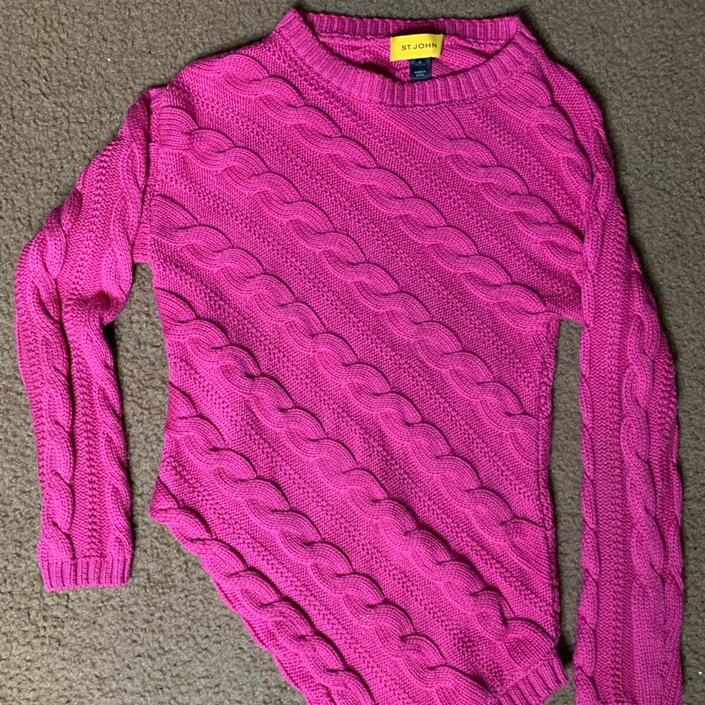 St John Knitted Pink Sweater Size M